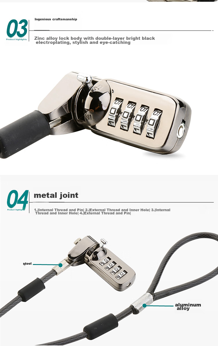 NVV Laptop Lock, Suitable for HP Nano And Lenovo Laptops with Small 6*2.5mm Holes, Anti-Theft Lock, Security Password Lock NL-13 12