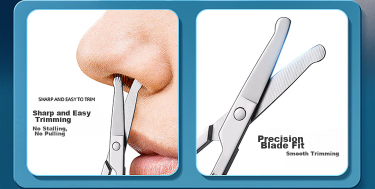 Sijiang Stainless Steel Nose Hair Trimmer with Round Tip, Manual Circular Clipper for Nose Hair And Beard, Single Pack 7