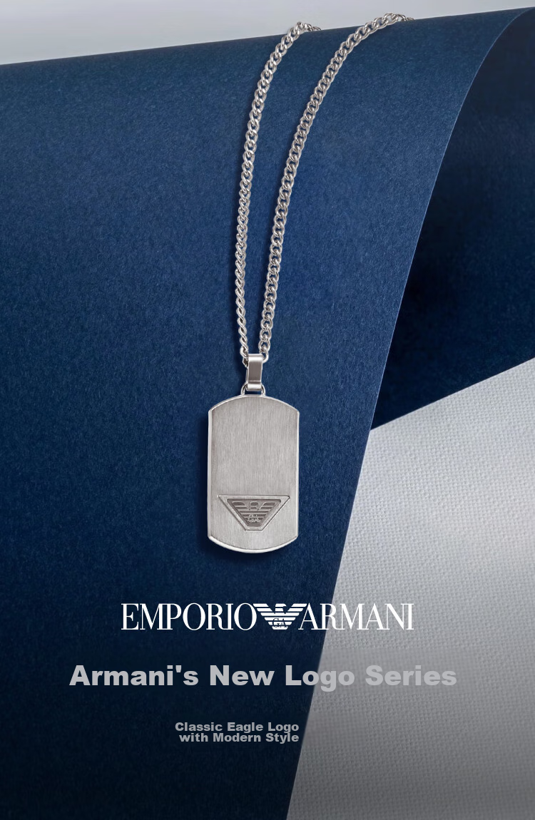 EMPORIO ARMANI Men's Necklace with Eagle Logo Pendant, Birthday Gift for Boyfriend EGS3125040 1