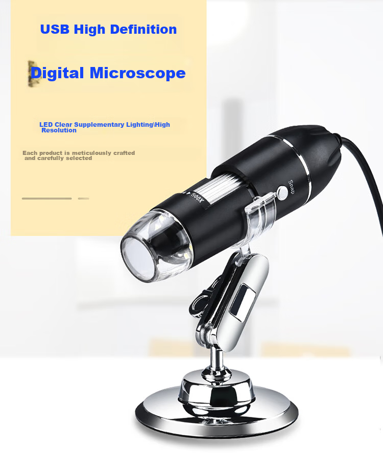 BIJIA Digital Microscope, 500x Zoomable, High-Definition Portable Electronic Magnifier, USB Connected to Computer, Capable of Taking Photos 1