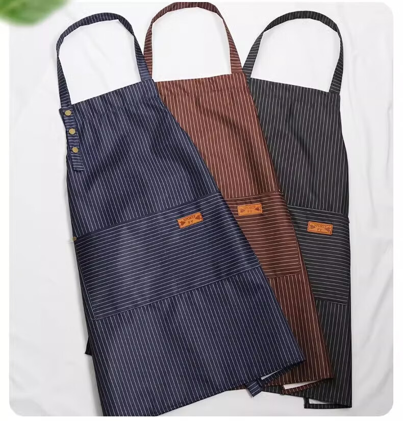 PINYU Apron, Kitchen Waterproof And Oil-Resistant, Household Cover-Up, Adjustable Workwear, Labor Protection, Housework, Cooking, Cleaning Master, Blue 13