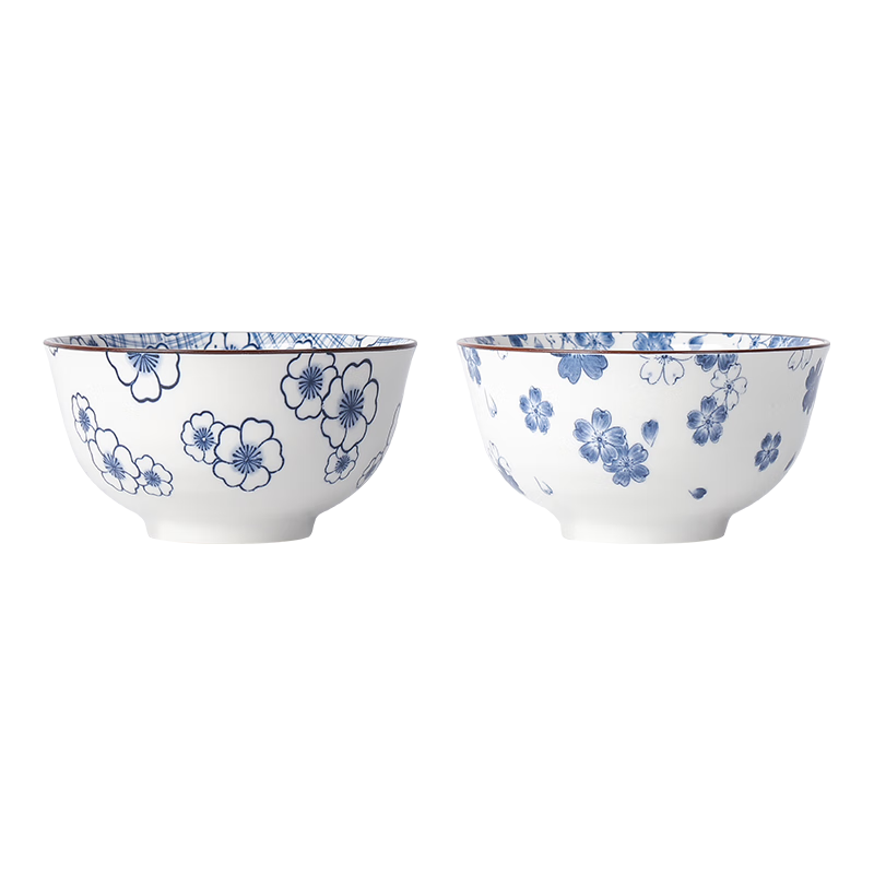 MAXCOOK Ceramic Bowl Japanese Style 5-Inch Ceramic Soup Bowl Rice Bowl Tableware Set 2-Piece MCTC8589