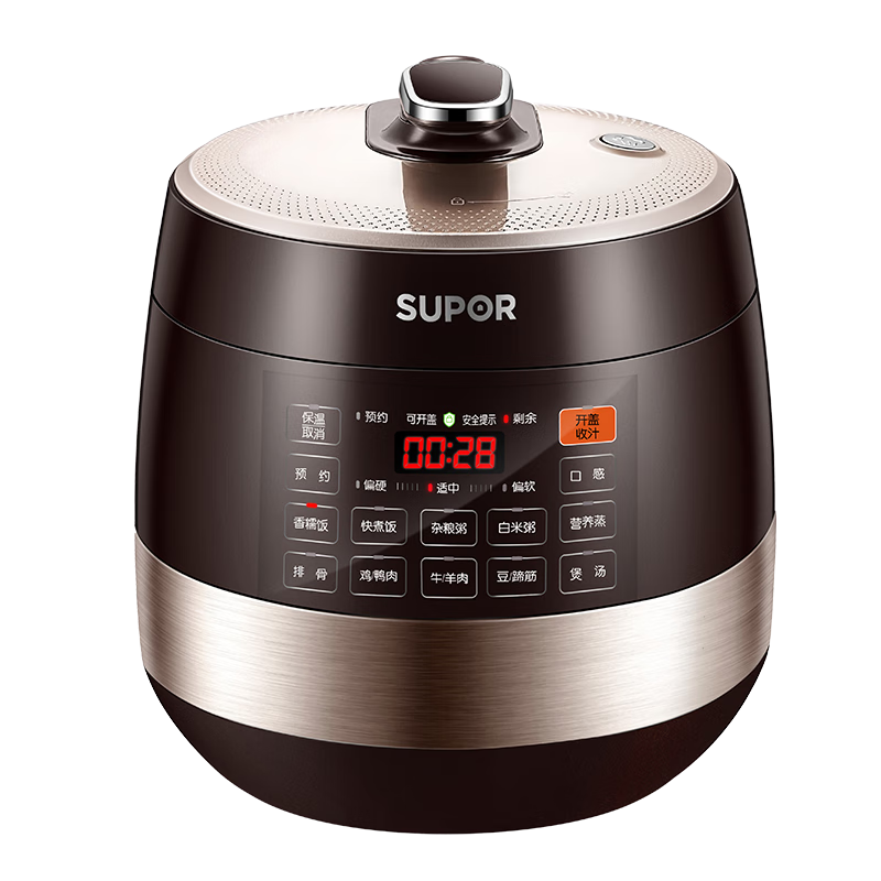 SUPOR Smart Reservation Electric Pressure Cooker, 6L Large Capacity, Double Ball Pot SY-60YC8001Q Rice Cooker High-Pressure Cooker for 6-8 People, Top Cover Randomly Shipped in Batches