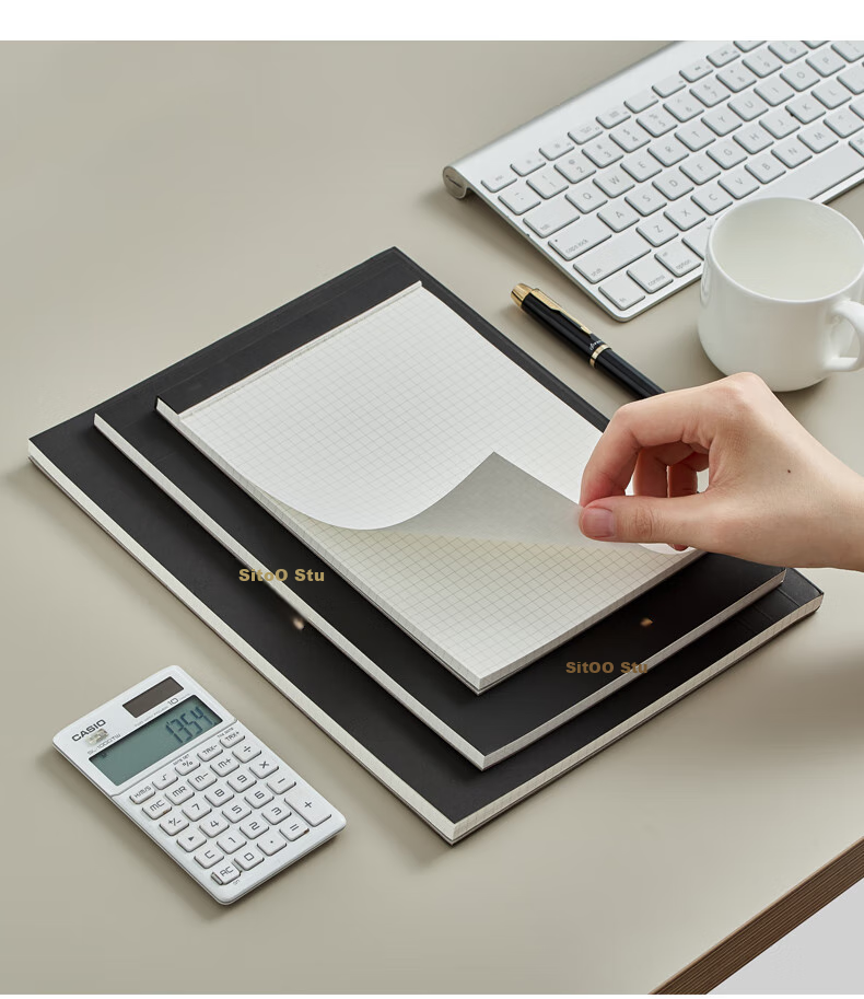[Lowest Price Online] Sitoo Grid Notebook A4 High-Quality Tear-Off Grid Paper Simple College Student Notebook Thick Business Notebook Vertical Flip Draft Paper Sketch Pad Grid Tear-Off Notebook 3