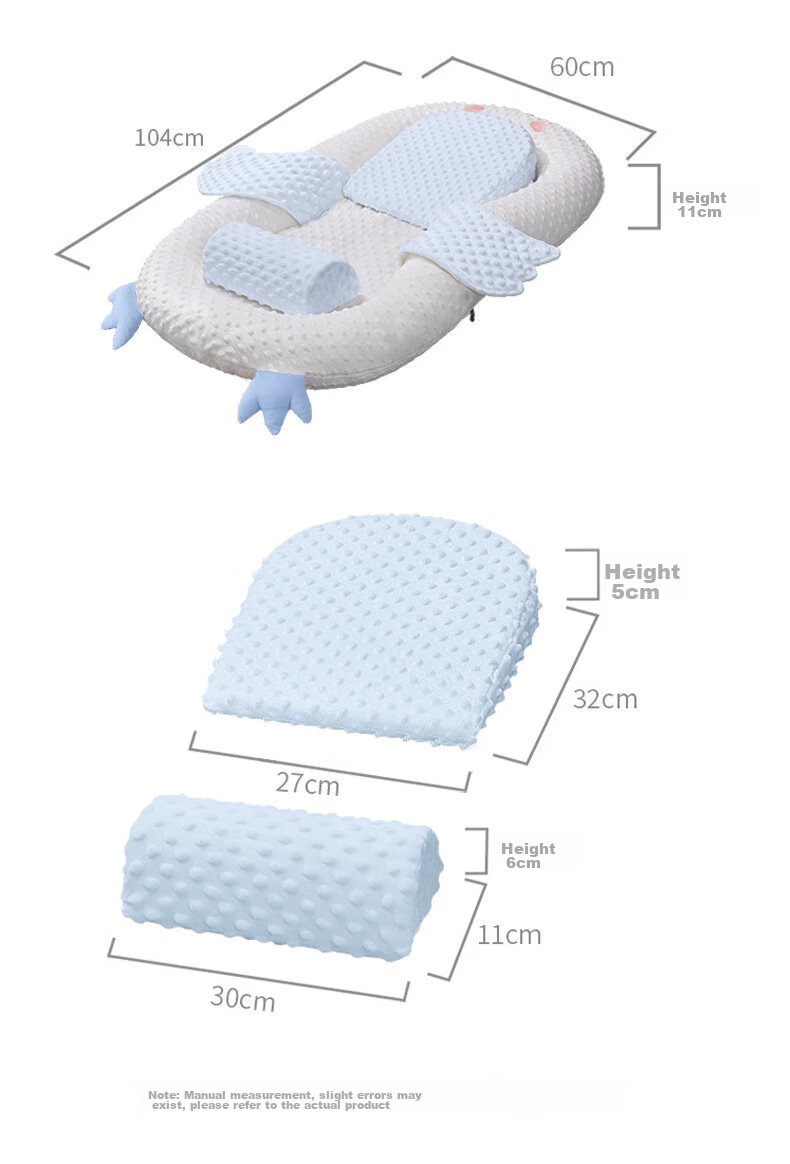 Leyunbaby Crib Bed, Newborn Baby Bionic Bed, Sloped Pillow Pad, Sleep Aid, Movable And Portable, Anti-Pressure And Anti-Fright Device 15