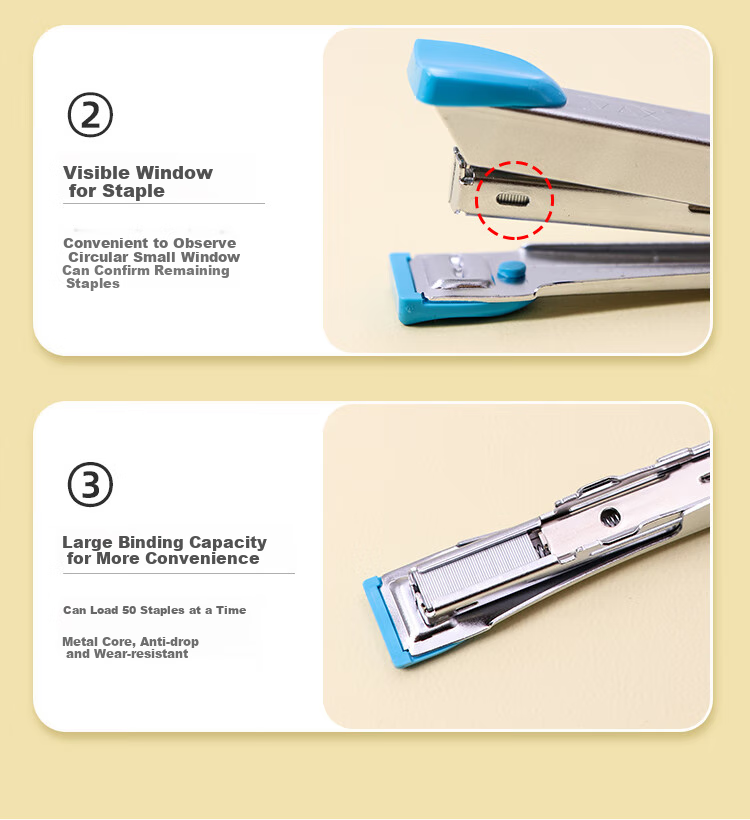 MAX Meikesi HD-10K Mini Low-Effort Stapler Set (Stapler + Staples), with Staple Remover, Student Office Stapler for 2-20 Pages, Gree 6