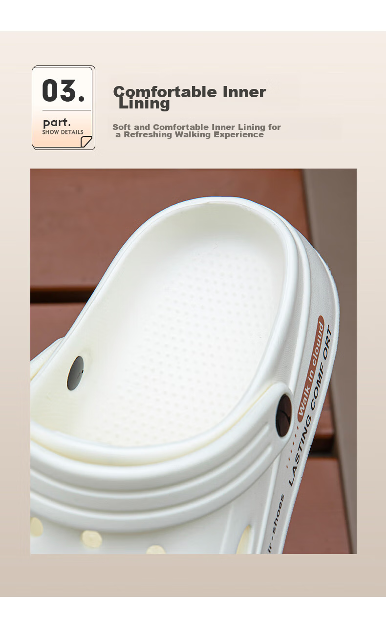 YUZHAOLIN Unisex Couple Beach Clogs Thick Sole Height Increasing Sandals Outdoor Wear YU918 White 8