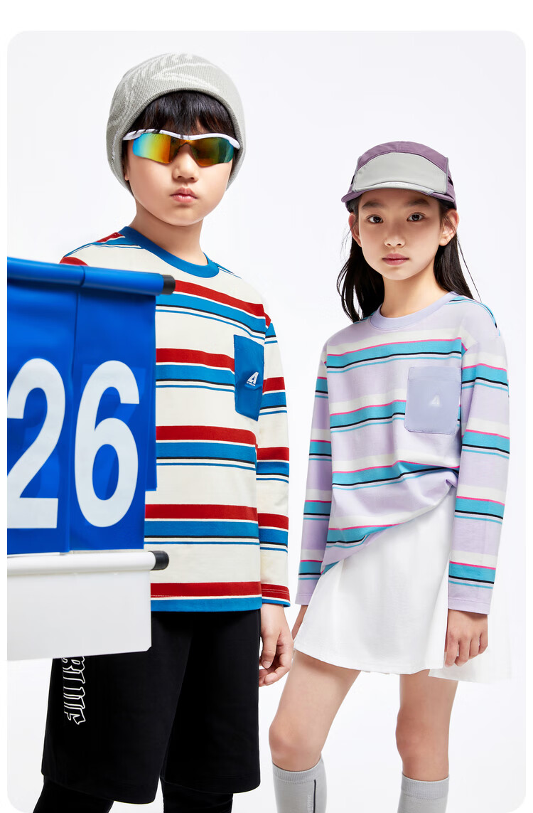 Annil Children's Clothing, Boys And Girls Round Neck Long-Sleeve Knit Sweater, 2024 Fall New Style, Purple, Baitiao, 130 6