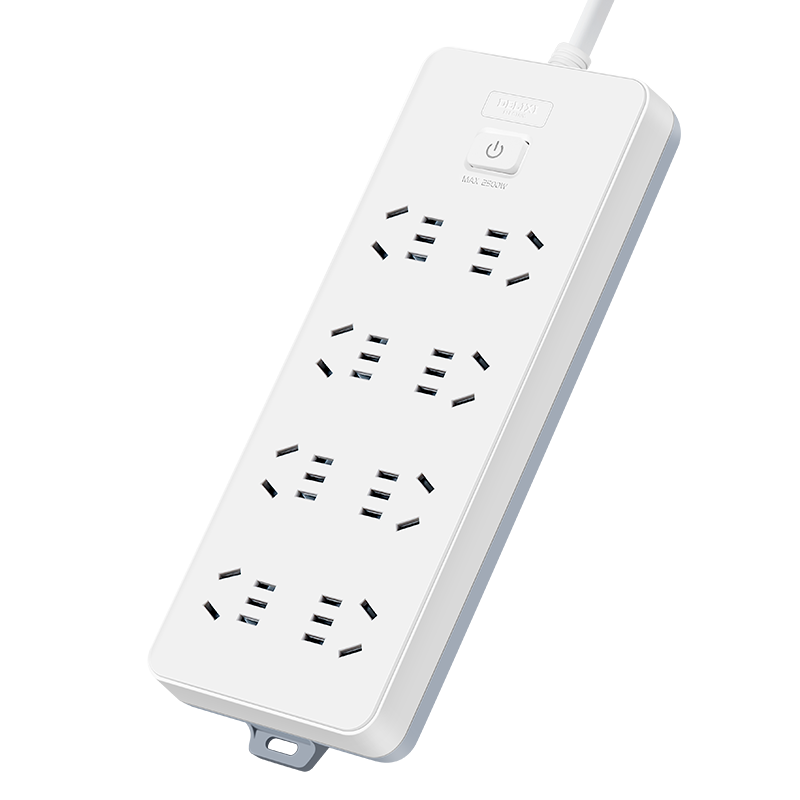 DELIXI 3C Certified National Standard Socket/power Strip/extension Cord/outlet Strip/strip Board/power Board, 8 Outlets with Master Switch, 3 Meters