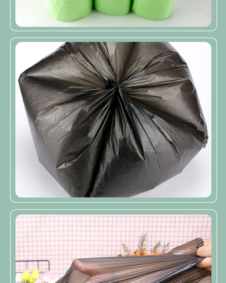 Bingyu BYyc-357 Fully Biodegradable Trash Bags Garbage Cleaning Bags Eco-friendly Plastic Bags Light Green 8L (40*38cm) 50pcs 9