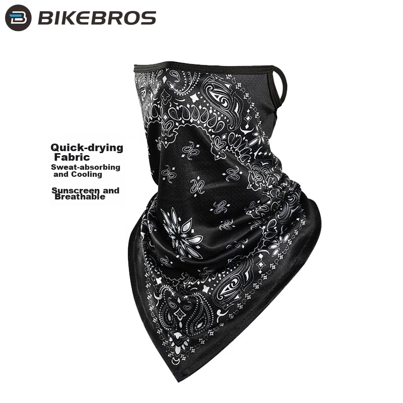 BIKEBROS Magic Headband, Ice Silk Sun Protection Face Mask, Outdoor Cycling Fishing Hiking Ear-Hanging Cold Breath Quick-Drying Triangular Scarf