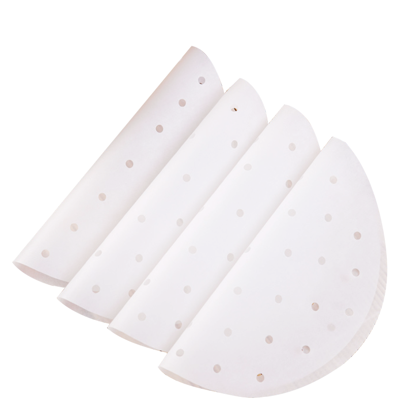 Jiamo Disposable Steamer Cloth, Silicone Oil Non-Stick Paper, for Steamed Buns And Cakes, Baking Liner, Diameter 24cm, 100 Sheets of Steamer Oil Paper