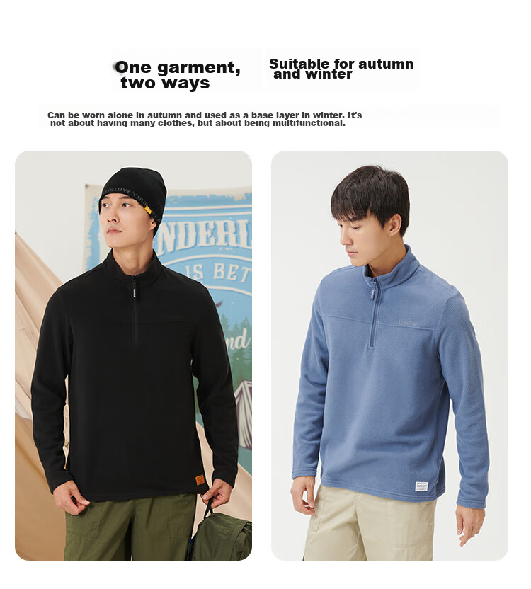 TOREAD Fleece Jacket, Autumn And Winter Men's Stand-Collar Ultra-Light Fleece Casual Versatile Anti-Static Coat TACCCM91362 5
