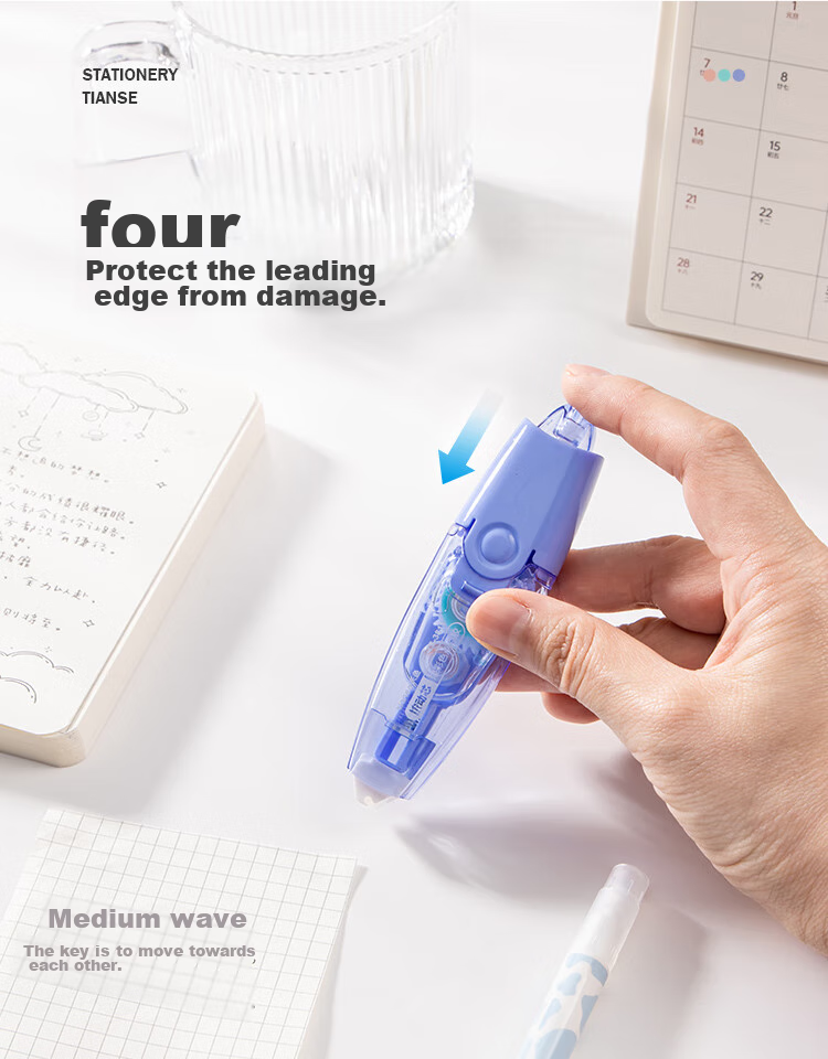 TIANSE Creative Pen-Shaped Dots Double-Sided Tape, 5mm*3M, Children's Handmade Double-Sided Tape, Erasable Craft Tape Core, TS-3811, Pack of Three 7