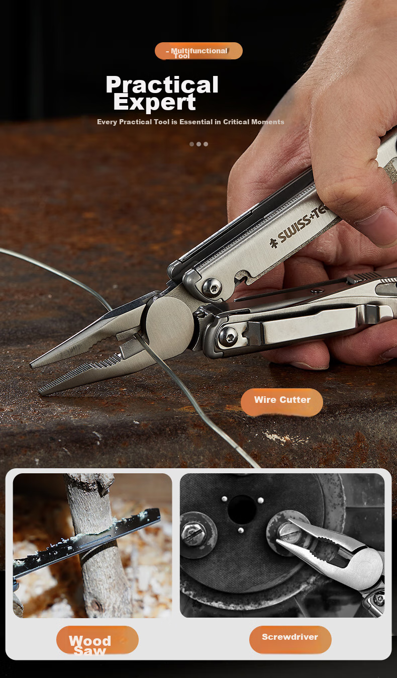 SHEFFIELD Swiss Technology Outdoor Multi-Functional Combination Tool Pliers, Folding Scissors, EDC Survival Equipment, Multi-Purpose Tool Pliers 10