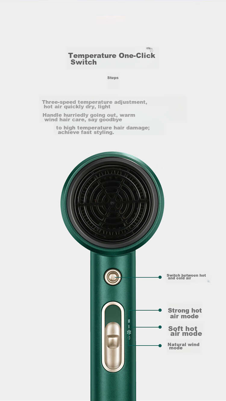 AUX Hair Dryer for Home Use with Negative Ions, Blue Light Hair Protection, High-Power Fast-Drying Constant Temperature Hair Care Blower, 1800W High-Wattage Electric Hair Dryer, Dazzling Purple 7