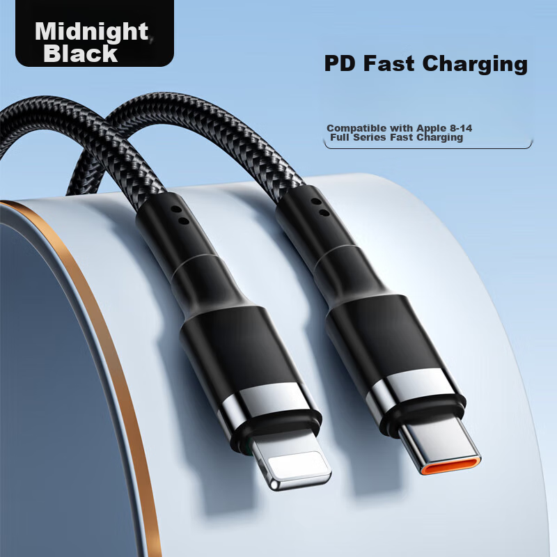 Nengshi Apple Charging Cable, IPhone 14 Data Cable, PD Fast Charging Cable, 30W Charger Cable, Suitable for 13 Pro Max/12 Plus/11 XS Phones, Charging Cable 1.5 Meters, Black
