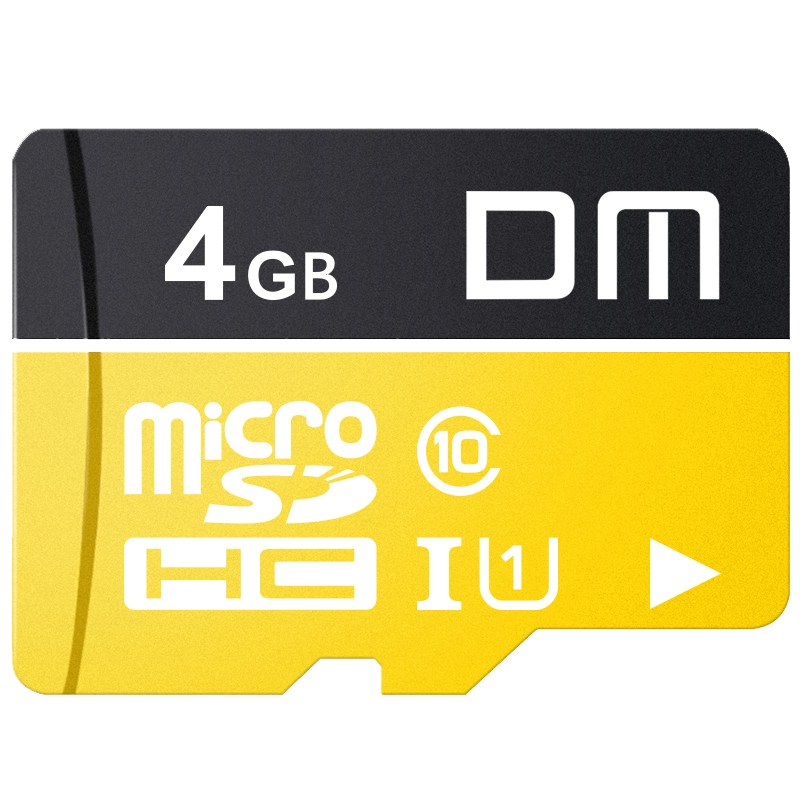 DM Daimai 4GB TF (MicroSD) Memory Card, Yellow Card, C10 High-Speed Memory Card for Mobile Phones, Dash Cams, Surveillance Cameras