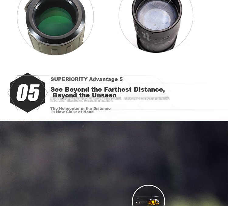 Xingtelang Jibing 8x42 Monocular Binocular with Compass And Rangefinder, Nitrogen-Filled Waterproof, High-Definition High-Magnification Monocular Smartphone Telescope 14