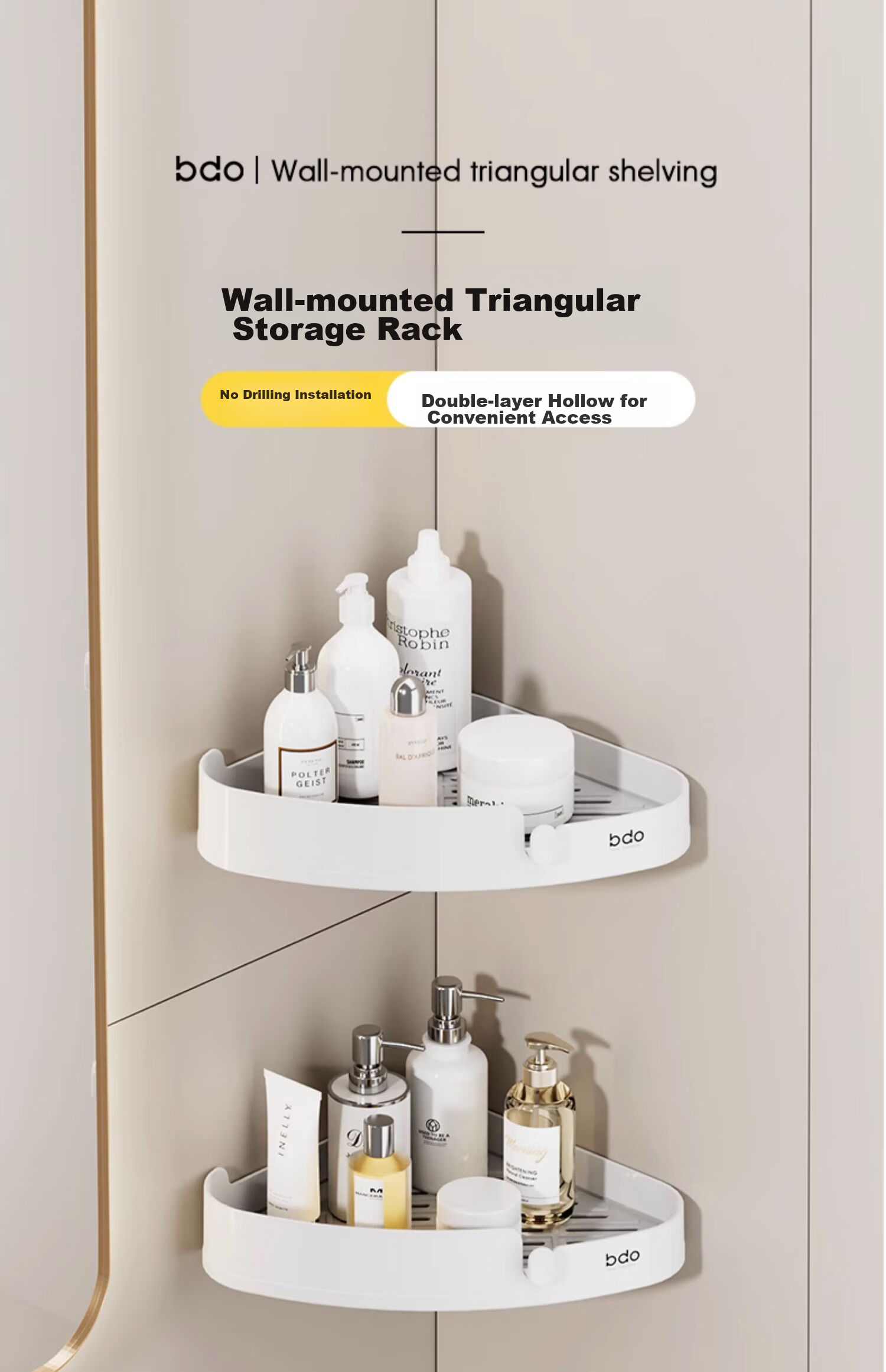 Bdo Soap Dish Storage Rack, Bathroom Wall-Mounted No-Drilling Triangle Shelf, Kitchen Draining Organizer Rack 1