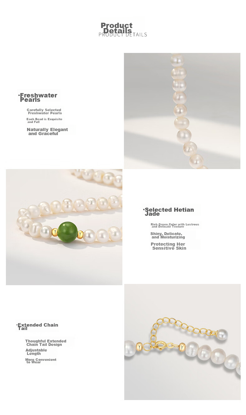 Grace Girl Natural Freshwater Pearl Necklace for Women, Unique Design Fashion Jewelry, Anniversary Birthday Gift for Girlfriend 4