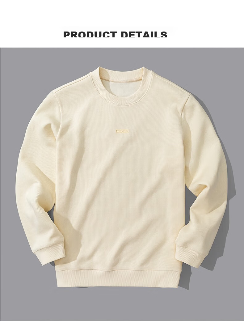 Mr.Bu Celebrity Style Crew Neck Pullover Men's Sweatshirt Autumn Winter Long Sleeve T-Shirt Base Layer Top Slate Black 3XL (190) 23