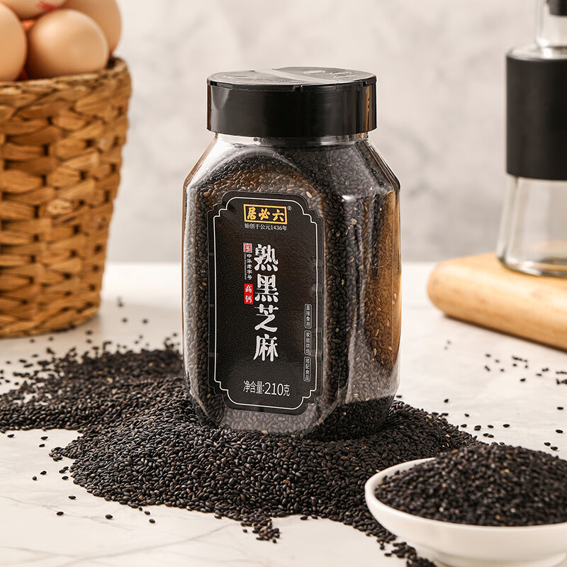 六必居 熟黑芝麻 210g 熟芝麻调味香辛料 中华老字号