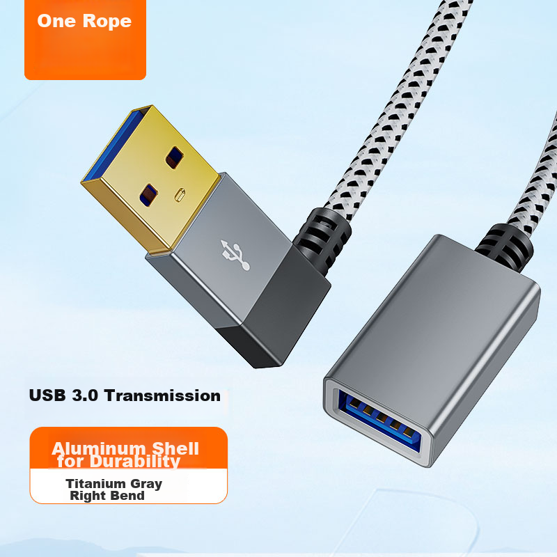 CABLE CREATION CC0512 USB3.0 Extension Cable, 90-Degree Right Angle Male to Female, High-Speed Data Transfer, Printer Computer USB Drive Mouse Keyboard Extension Cord, 0.3 Meters