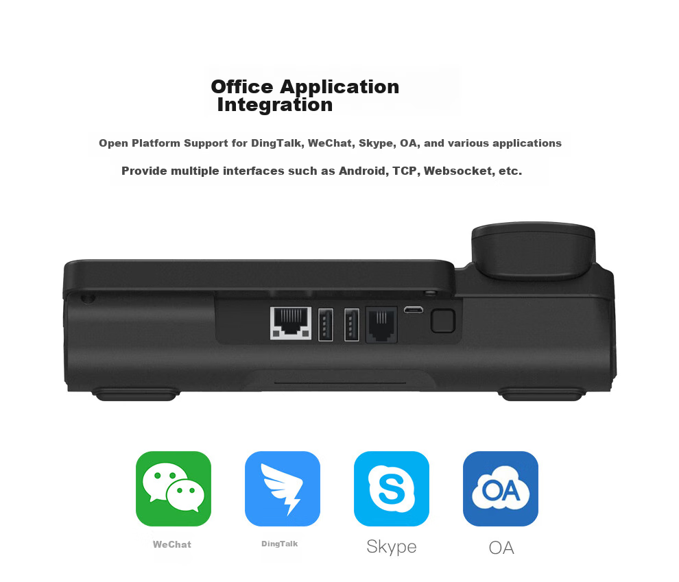 Yijiatong Android Smart Large Screen Recording Telephone 7S, Landline Network SIP Dual-Mode Desk Phone, Video Calls Multi-Level Corporate Contact List, Executive Enterprise Front Desk 7