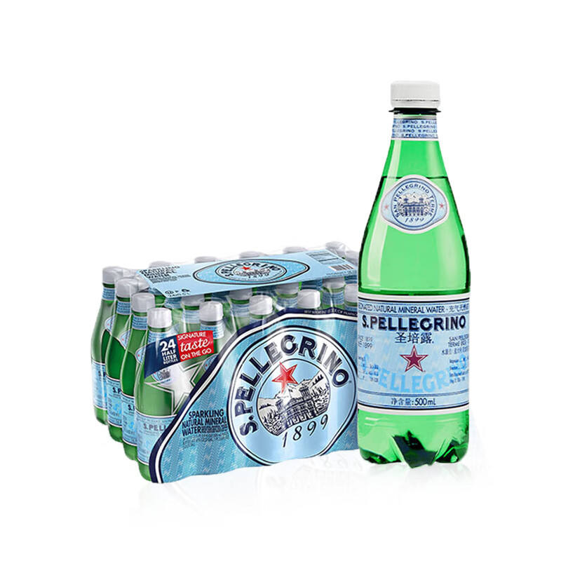 圣培露（S.PELLECRINO）意大利含气天然矿泉水气泡水 饮用水 500ml*24瓶