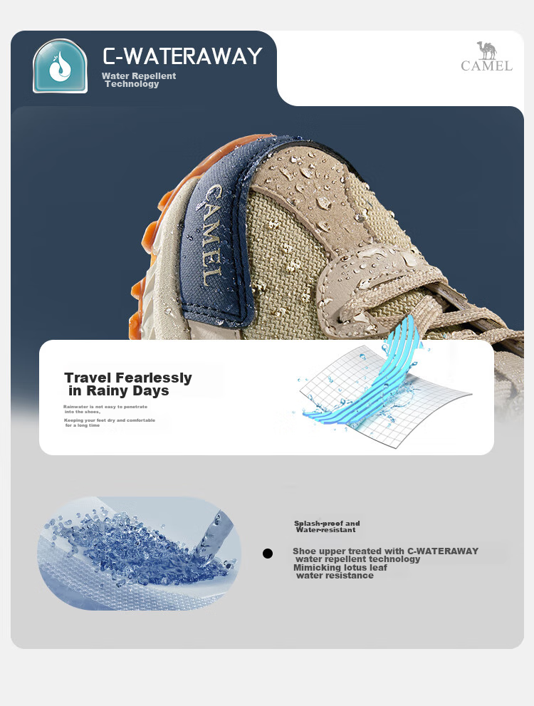 CAMEL [Panlong] Outdoor Hiking Shoes for Men And Women, Cross-Country Running Shoes, Water-Resistant And Non-Slip Trekking Shoes 6784 Size 36 10