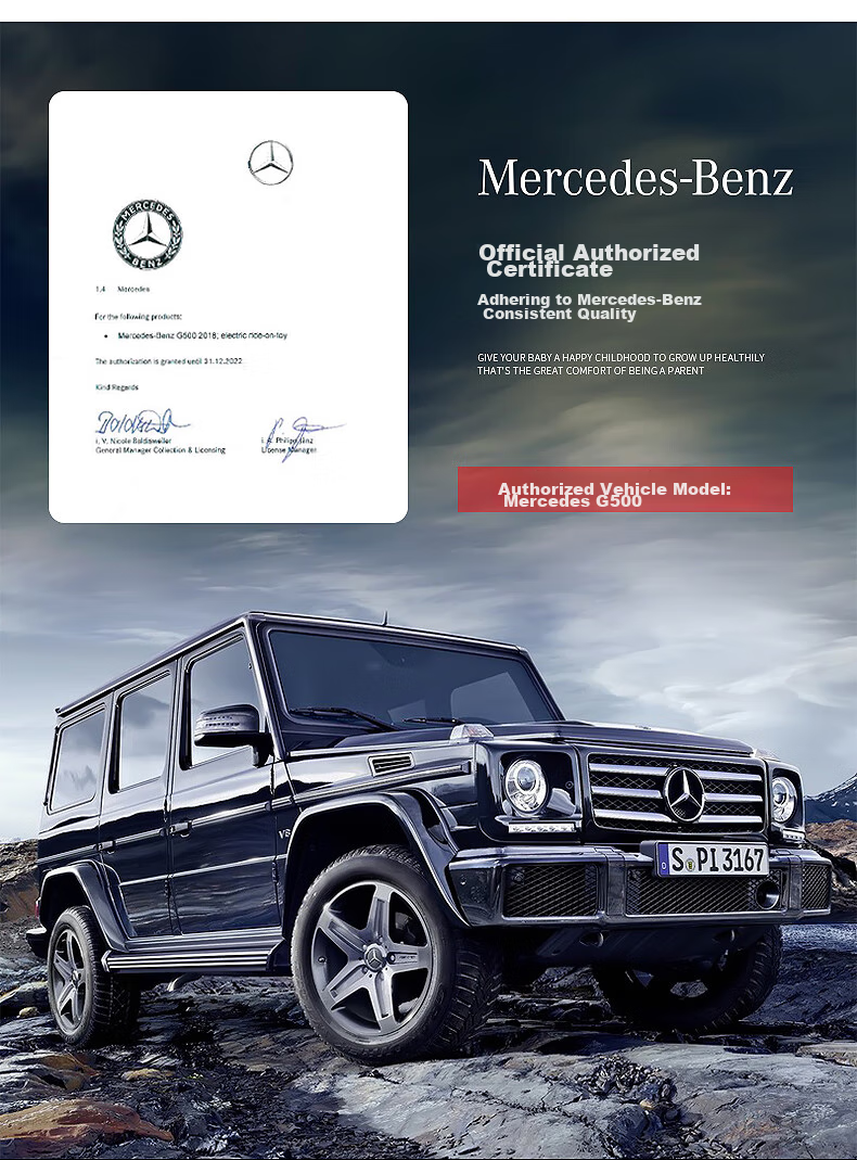 BeRica Authorized Mercedes-Benz G Baby Electric Car Remote Control Four-Wheel Off-Road Vehicle Children's Toy Ride-On Gift 8