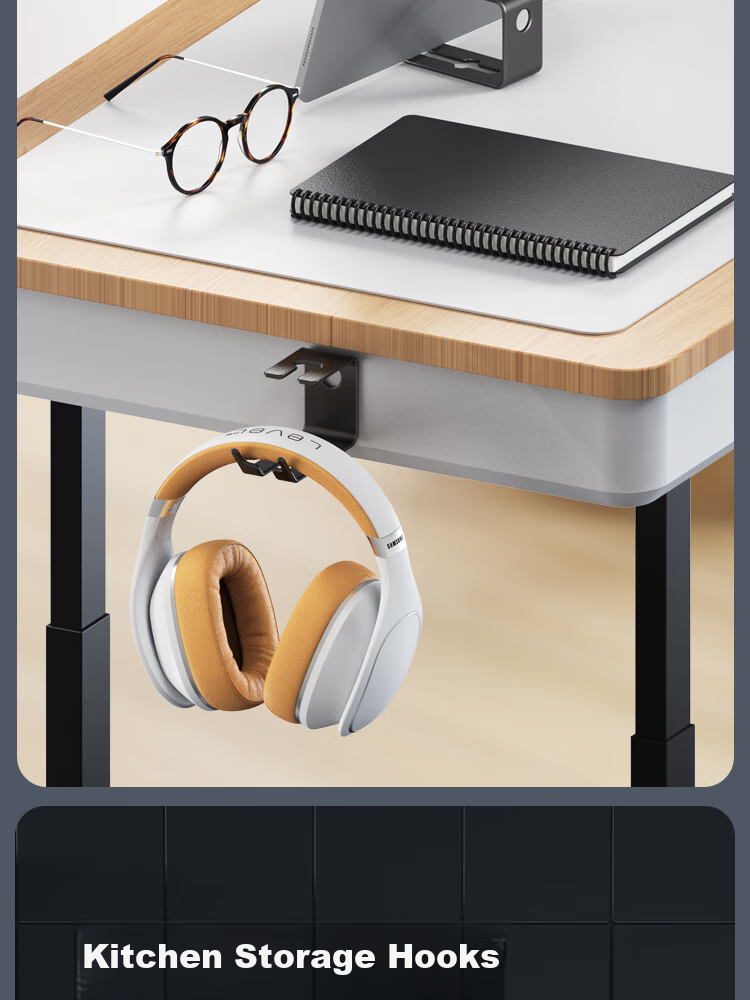 ESCASE Headphone Stand, Creative Earphone Holder, Headset Bracket, Multi-Functional Computer Stand, Razer Display Rack, Earphone Accessory, Desktop Model, Black 11