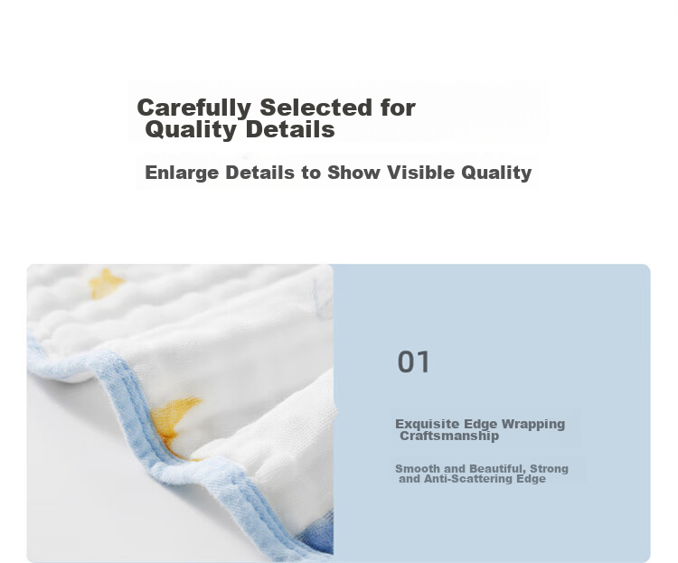 EMXEE Baby Drool Bibs, Newborn Handkerchiefs, Gauze Face Towels, Baby Washcloths, Face Wipes, Small Square Towels, Pack of 6 13