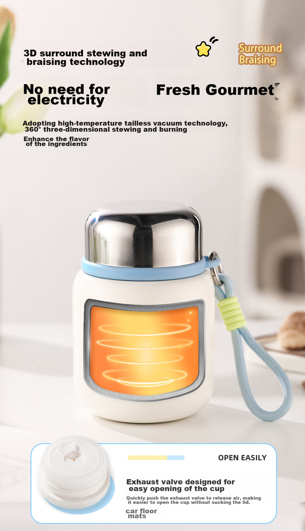 FGA Fuguang Insulated Food Jar, 316L Stainless Steel, Large Capacity, Thermal Soup Pot, Lunch Box for Office Workers And Students 5