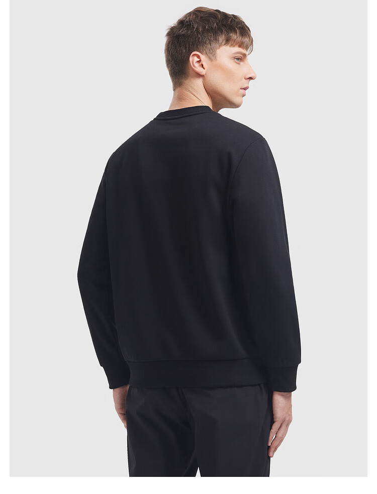 KELME Men's Winter Fleece-Lined Thickened Sweatshirt Casual Versatile Couple Pullover Women's Crew Neck Top Agate Black M 4