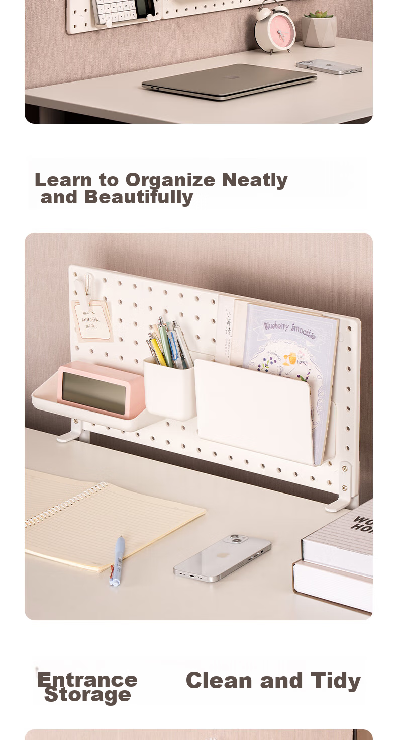 Deli [Desktop Organizer - 2 Pieces] Storage Pegboard Accessories, Vertical Storage Rack for Desk/kitchen/dormitory 10