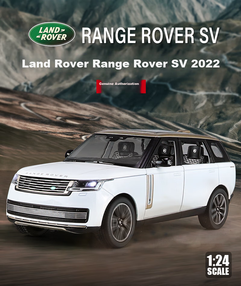 Heimanba 1:24 New Land Rover Range Rover SV White Car Model Children's Toy Alloy Car Model Collectible Display Piece Gift 1