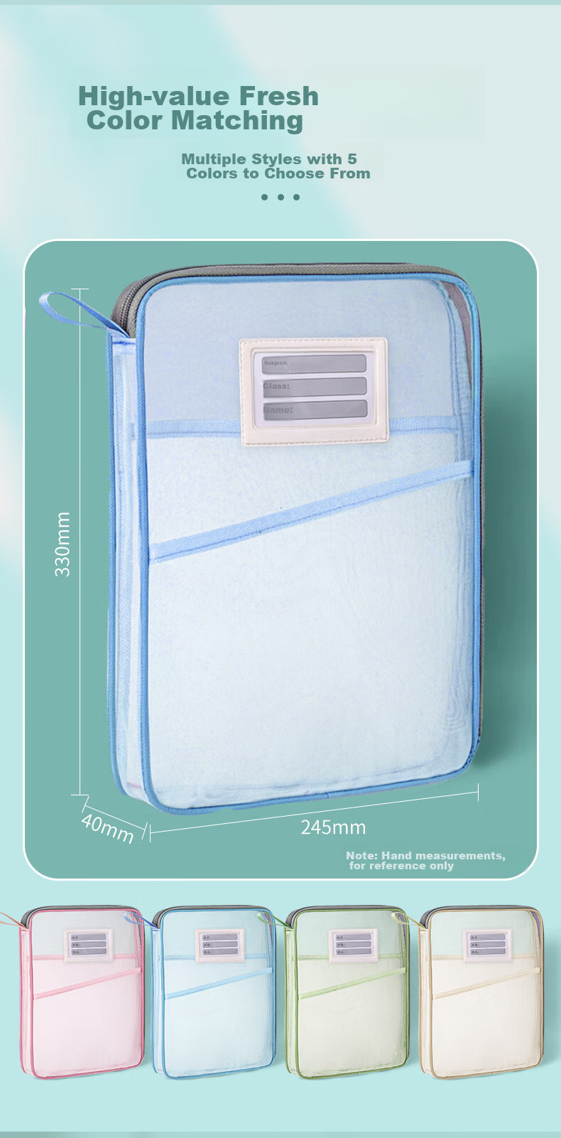 Jiamo Subject Classification Pouch, Transparent Exam Paper Bag, Exam-Specific Student Stationery, Three-Layer Separation, 4cm Thickened, Large Opening Design, Exam Paper Storage Bag, A4 Handheld Style 4