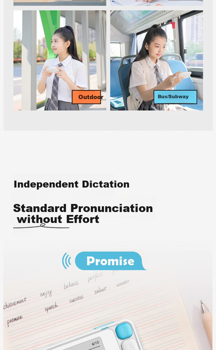 IFLYTEK AI English Treasure EBOX Portable Learning Device, Audio Player for English Vocabulary, Personal Listening Device, English Learning Tool, Repeater, Language Immersion Machine, 64GB Gree 14
