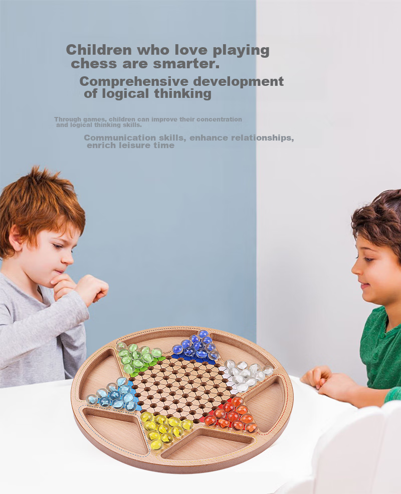 Shenglv Five-In Acrylic Bead Checkers And Gomoku Board Game Set for Kids, Large Size Family Interactive Travel Toy 2