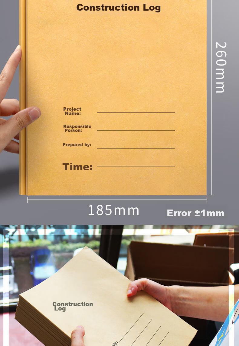 Elifo Construction Log Notebook, Pack of 10, A5 Size, Record Book Diary, Construction Site Engineering Work Enterprise Unit Safety Officer Progress Notes 7