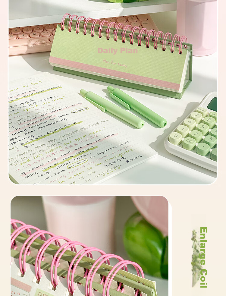 Sannianerban Desktop Daily Planner, Study Planner, High-Quality Office Work Log, Schedule, Self-Discipline Check-In Book, Record Book - Blue Star Weekly Pla 9