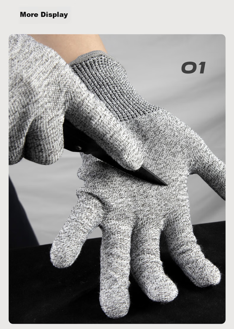 NXG Level 5 Cut-Resistant Gloves, PU Leather Kitchen Anti-Knife Cut Resistant, Non-Slip Wear-Resistant Breathable Tactical Anti-Cut, Men's Security Protective Gloves X02-L Size 7