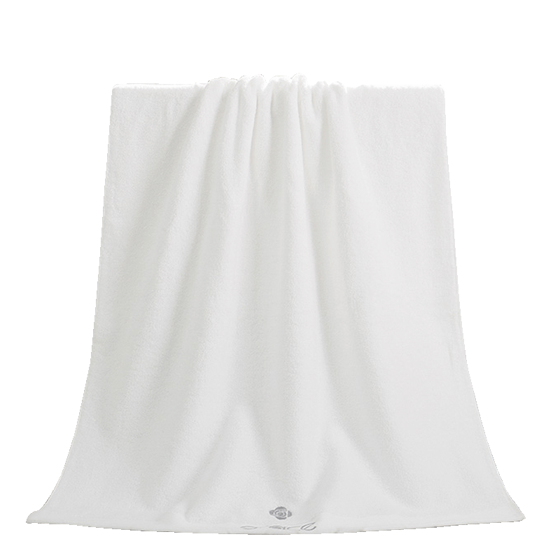Grace 10A Grade Antibacterial High-End Bath Towel, Single Pack for Men And Women, Pure Cotton, Pure White, Embroidered, Soft, Large Bath Towel for Sports