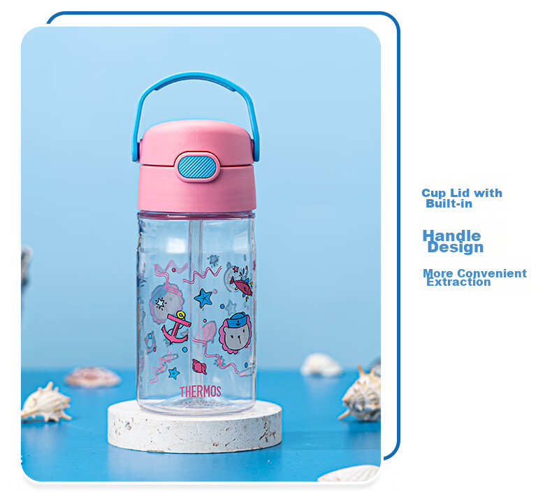THERMOS Kuromi Co-Branded Children's Straw Cup, Essential for Primary School And Kindergarten Students, Tritan Water Bottle, 600ml, Pink 11