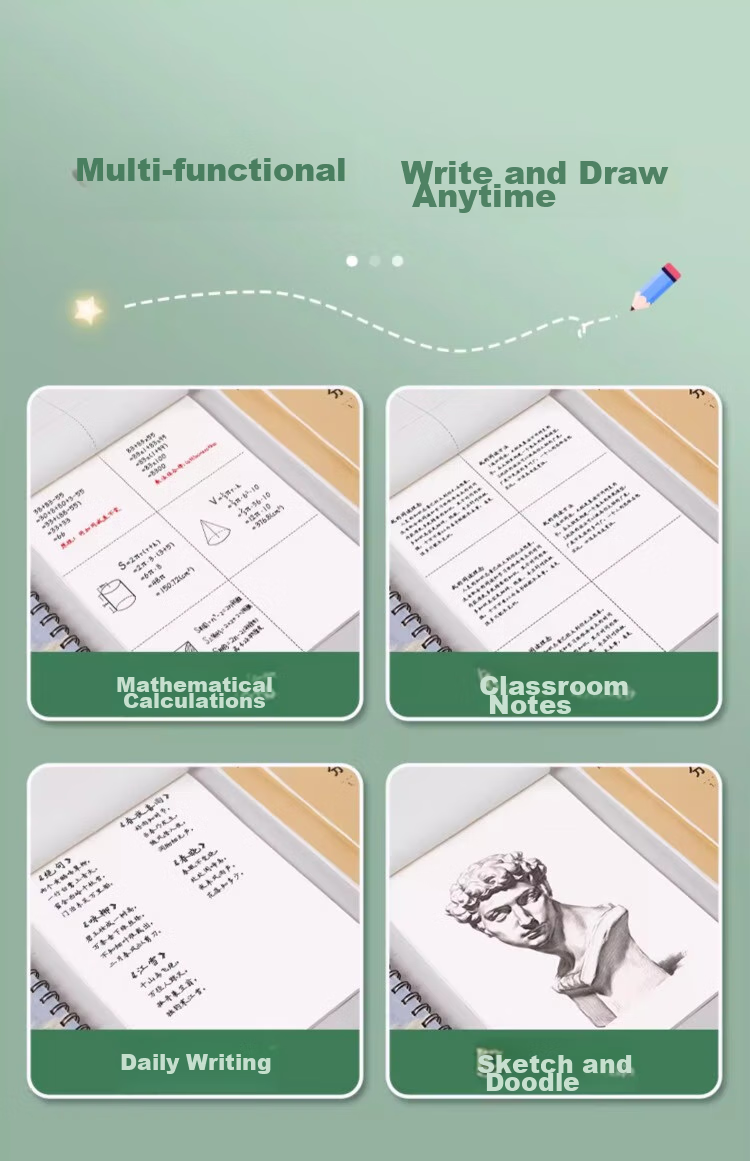 Liupintang Draft Notebook for Elementary School Students with Divided Blank Pages for Math Practice, Calculation Sheets, Exam Preparation, Middle School, High School And College Students' Error Correction And Blank Paper Sheets 5