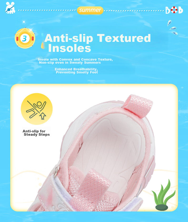 BOBDOG Children's Shoes with Soft Soles And Closed-Toe Design, Summer Sandals for Girls, 105532058, Light Pink, Size 32 7