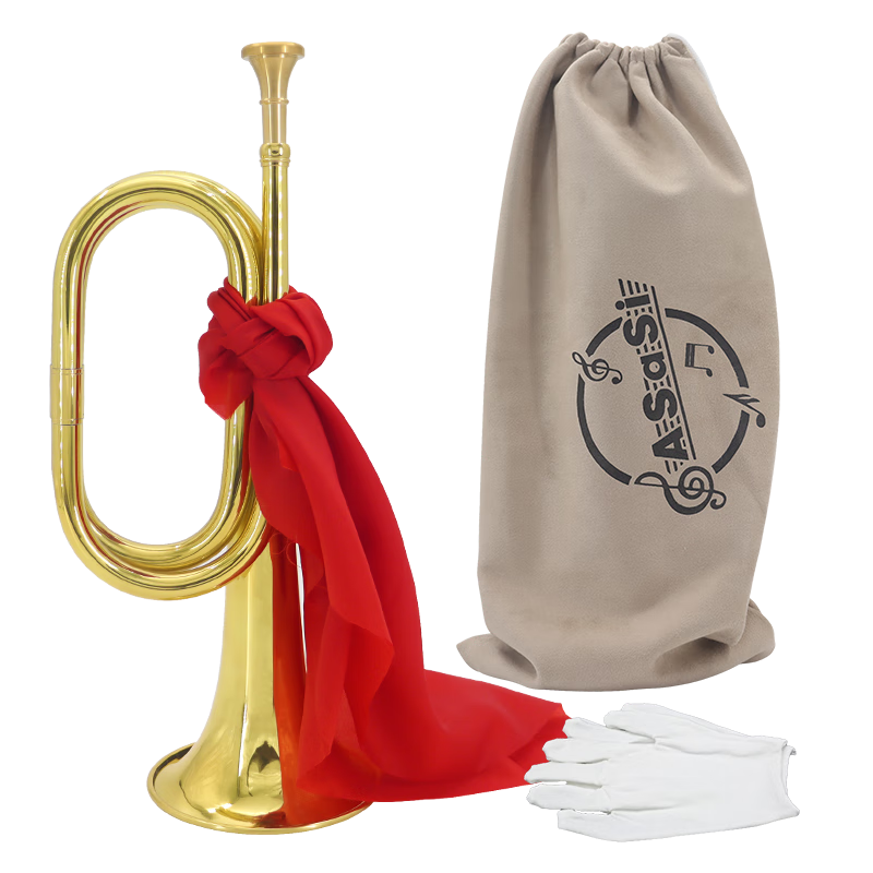 Asasi Charging Bugle, Marching Bugle Wind Instrument, Brass Instrument with 7C Mouthpiece