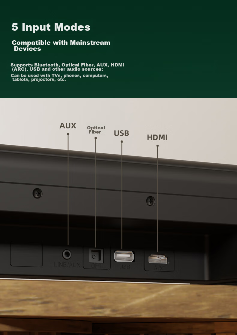 F&D Soundbar Bluetooth Speaker, PS5 Gaming Speaker, TV Speaker, Projector Speaker, Bar Speaker, Home Living Room Theater 3D Surround Sound HT-320 8